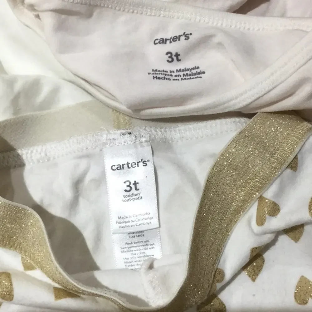 Carters 3t heart of gold cream gold set guc